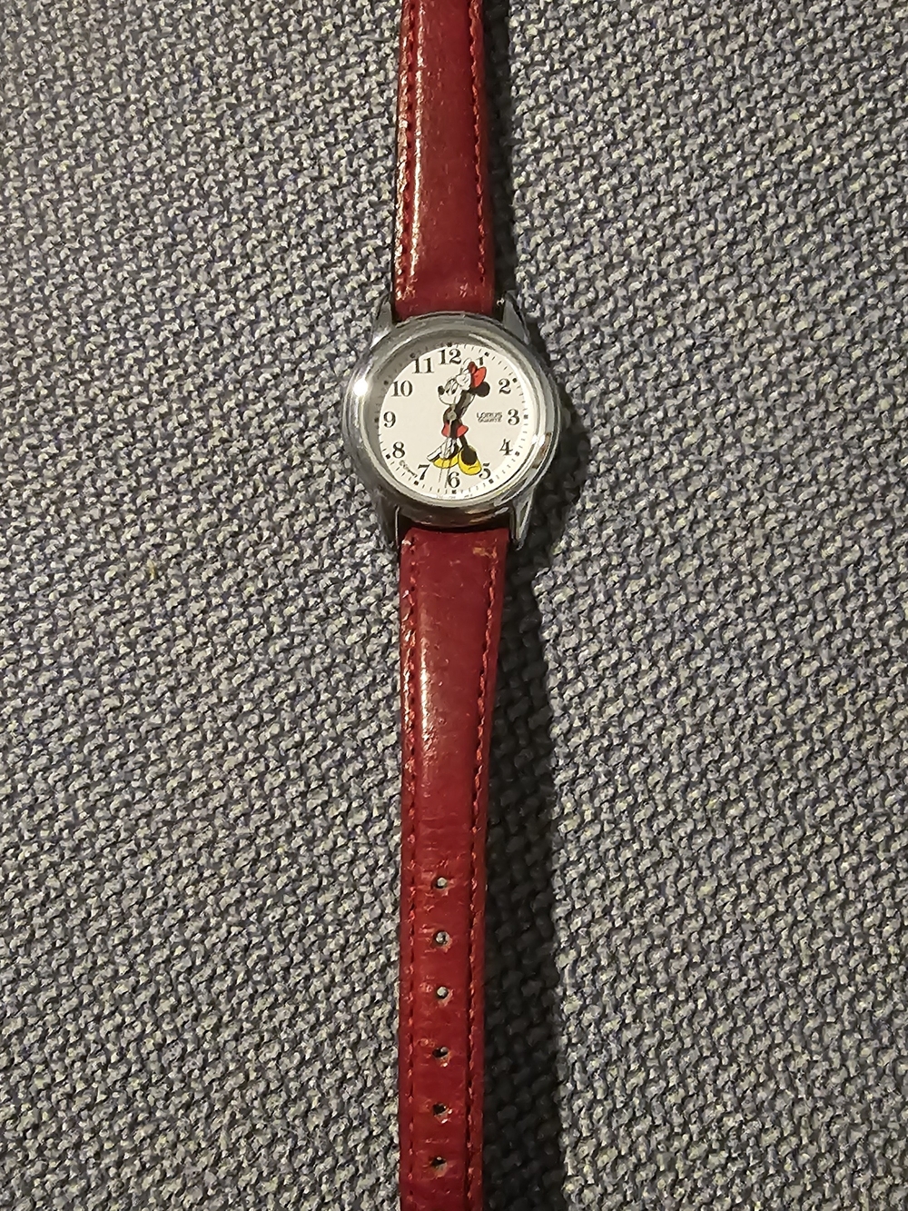 Minnie Mouse Watch Leather-Strap Disney Lorus Vintage v501-6n70